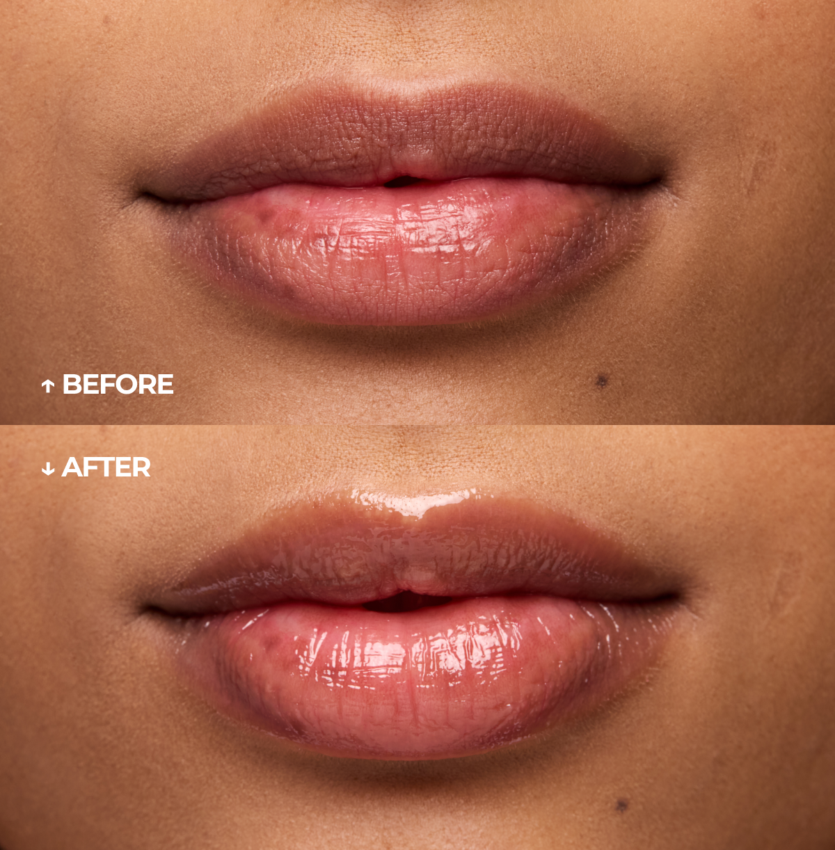 Pink Vanilla Lip Butter Balm Before and After